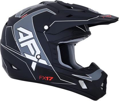 Bill's Exhausts AFX FX-17 helmet in matte black and white, large size, featuring a sleek racing helmet design