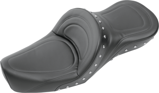 SADDLEMEN Explorer Special Seat XL for Harley-Davidson '86-'03 with leather cover and detailed stitching, designed for comfort.