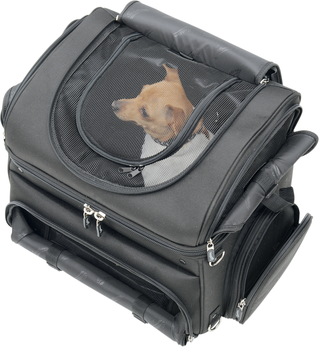 Bill's Exhausts SADDLEMEN Pet Voyager seat showing a comfortable, contoured motorcycle seat with detailed stitching and branding.