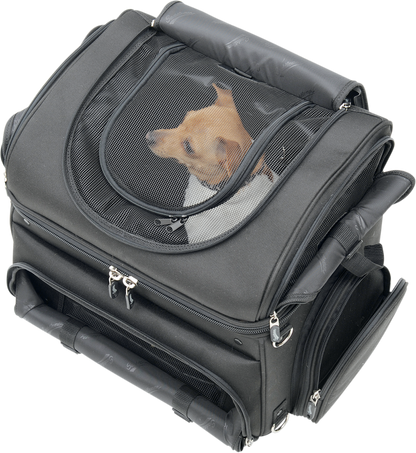 Bill's Exhausts SADDLEMEN Pet Voyager seat showing a comfortable, contoured motorcycle seat with detailed stitching and branding.