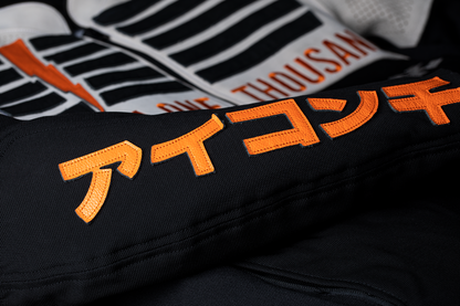 Black ICON Slabtown Intercept 93 Jacket in XL by Bill's Exhausts, showing front view with logo and quilted design.