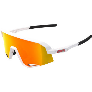 100%  Slendale Sunglasses - Matte White - HiPER Red Multimirror 60057-00004 - Howling Moto