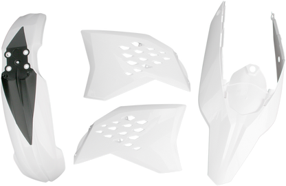 White Acerbis standard replacement body kit for motorcycles, designed for easy installation and a sleek look.