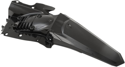 Acerbis black rear fender for motorcycles, made of durable body material, designed for off-road or dirt bike use.