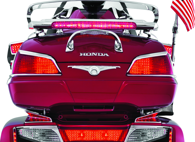 Kuryakyn LED lighted trunk lid handle for Honda Gold Wing GL1800 (2001-2005) motorcycle, featuring illuminated design and sturdy grip
