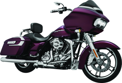 Kuryakyn chrome windshield side trims for Harley-Davidson Road Glide 2015-2021, shown installed on motorcycle.