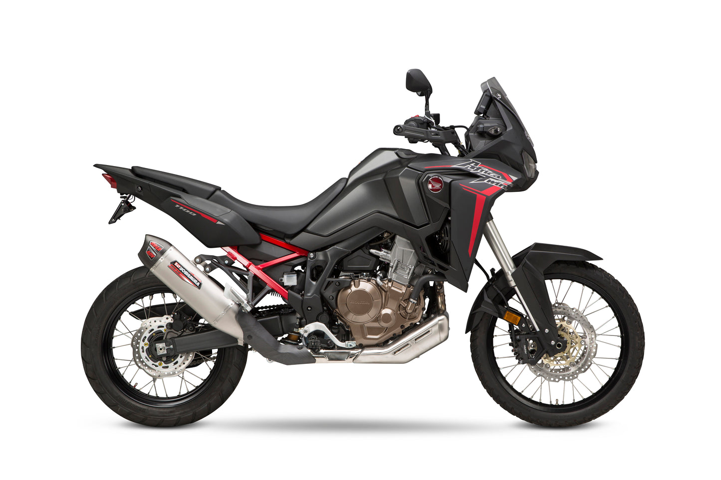YOSHIMURA RS-12 slip-on exhaust for off-road vehicles, showing the black and silver exhaust canister with Yoshimura branding.