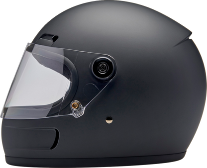 BILTWELL Gringo SV motorcycle helmet in flat black, large size, with smooth finish and vented design for rider safety and style.