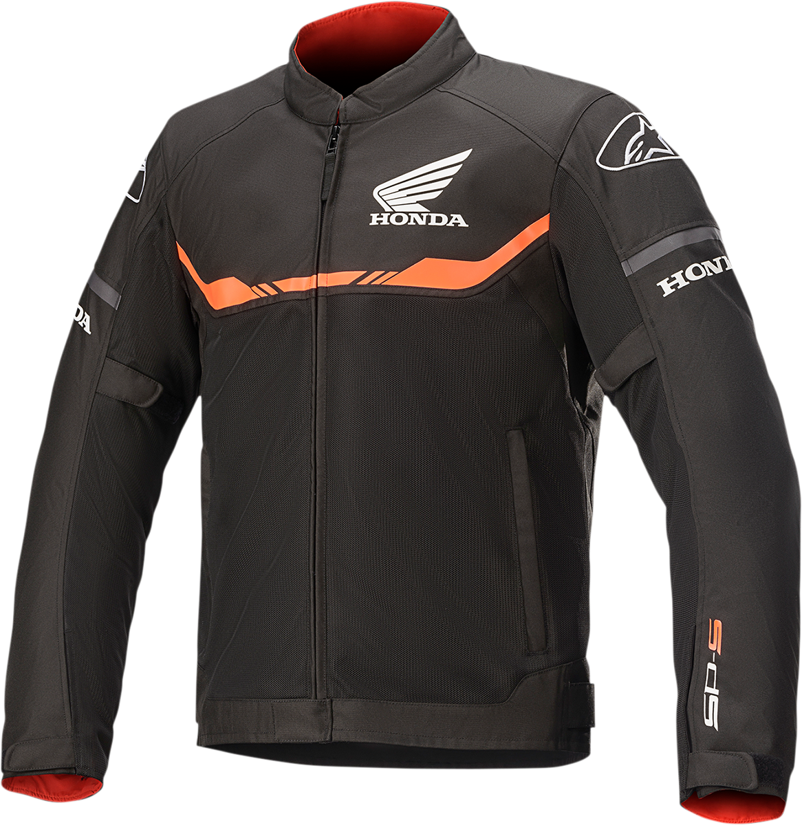 Black and red Alpinestars Honda T-SPS Air Jacket for motorcycling, large size, with visible protective padding and ventilation features.