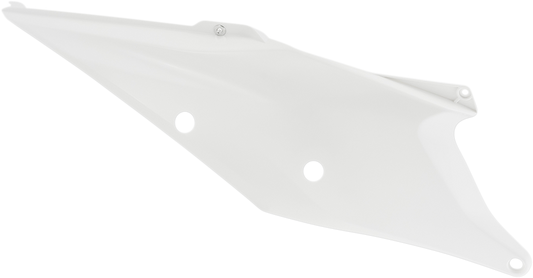 Acerbis white side panels for motorcycle body, featuring smooth finish and mounting points, designed for model compatibility.