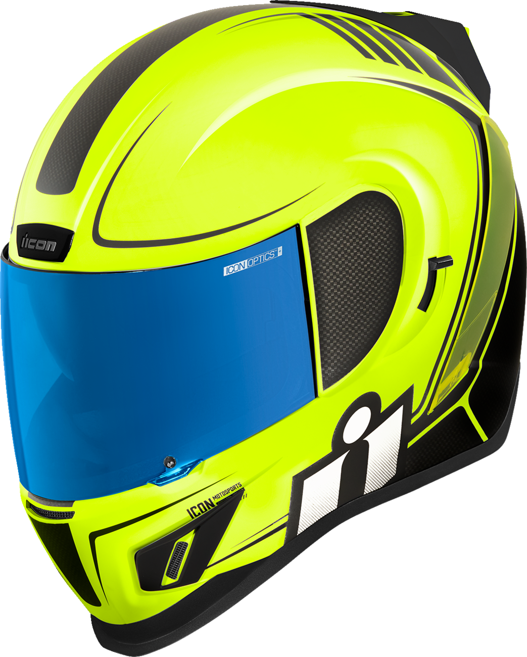 Icon Airform™ Helmet in Resurgent Hi-Viz color, medium size, with sleek design and adjustable strap for motorcycle safety.