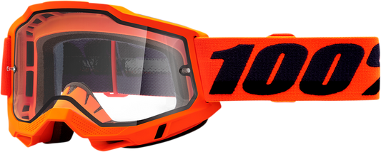 100% Accuri 2 Enduro Goggles - Neon Orange - Clear 50015-00004 - Howling Moto