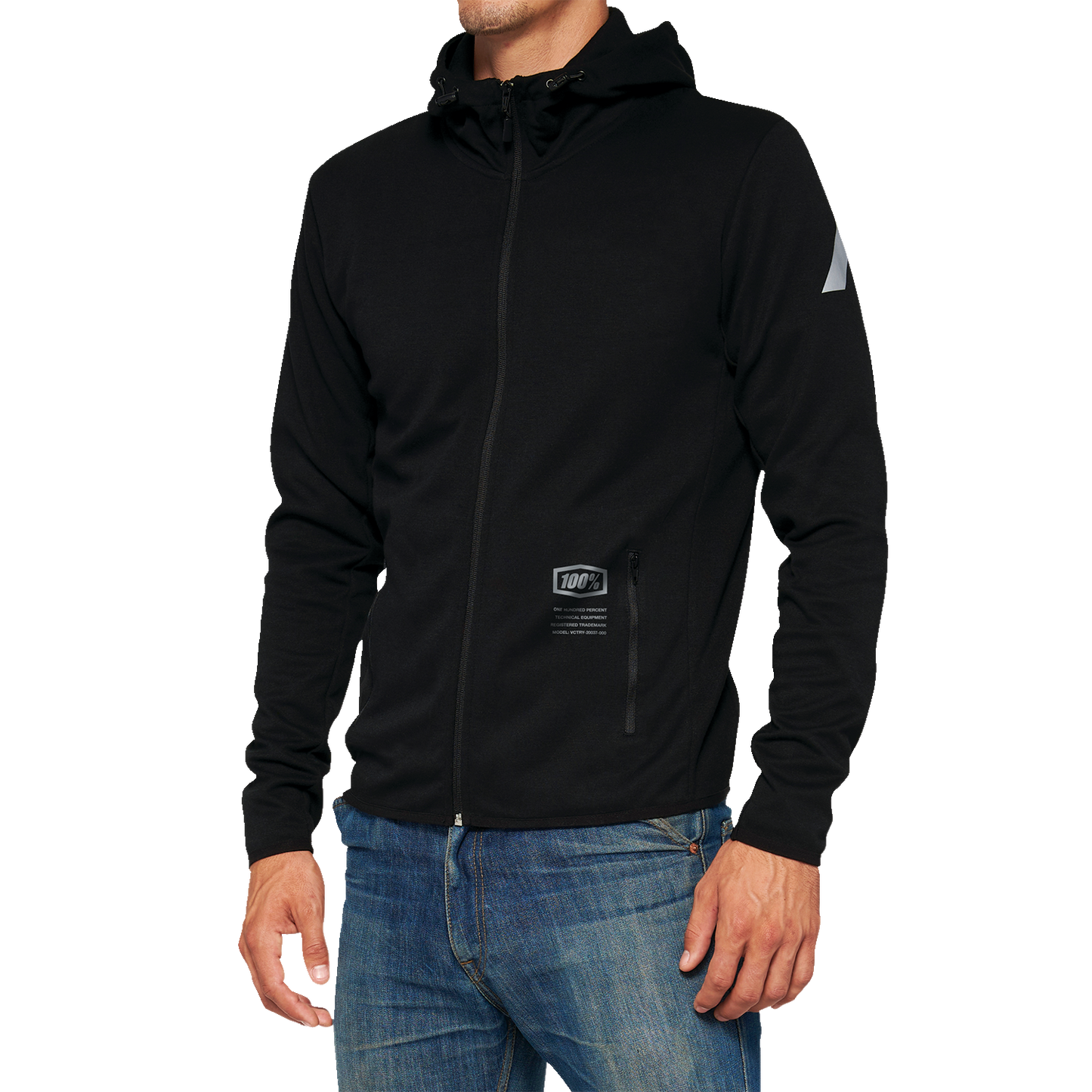 100% Viceroy Tech Zip Hoodie - Black - XL 20037-00003 - Howling Moto