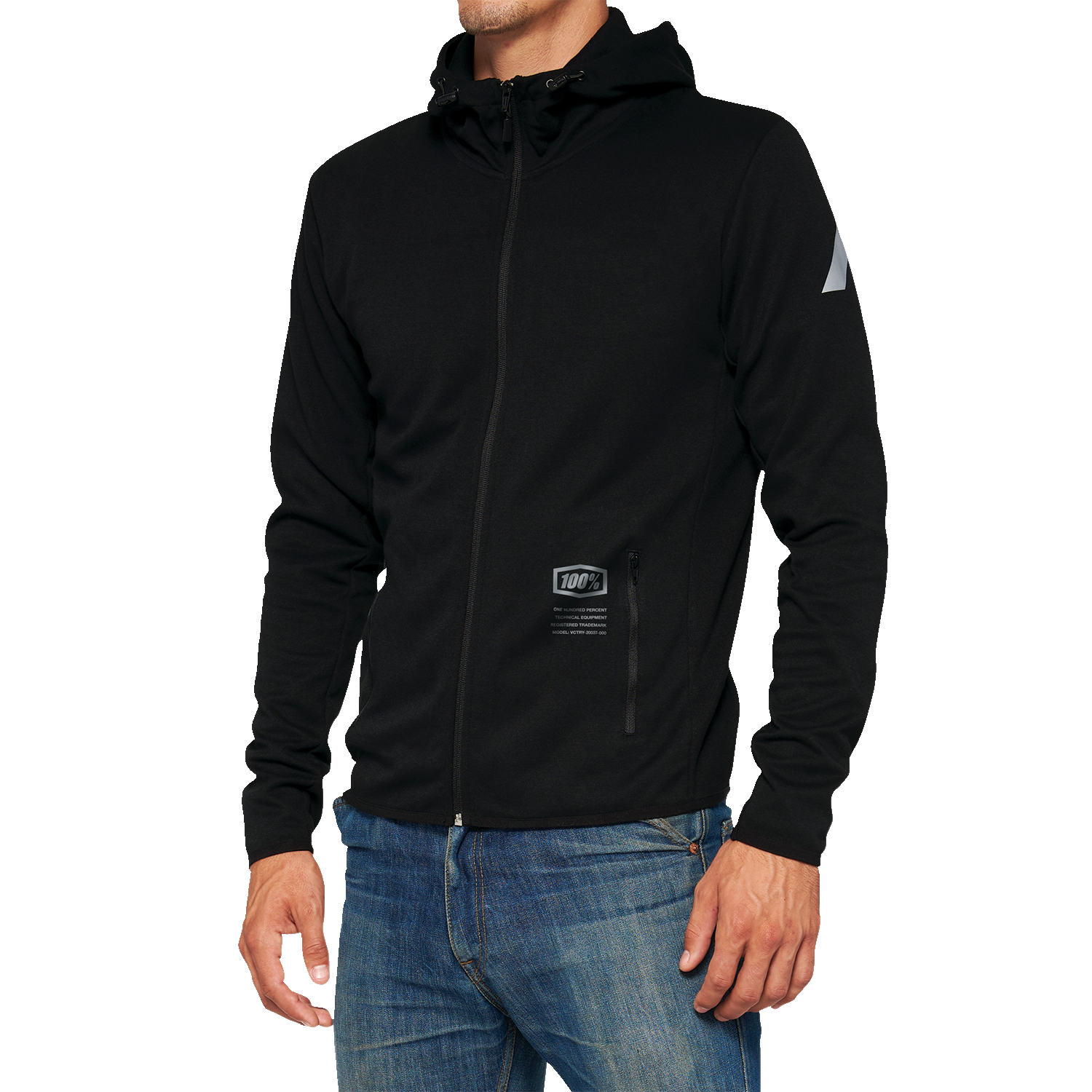 100% Viceroy Tech Zip Hoodie - Black - XL 20037-00003 - Howling Moto
