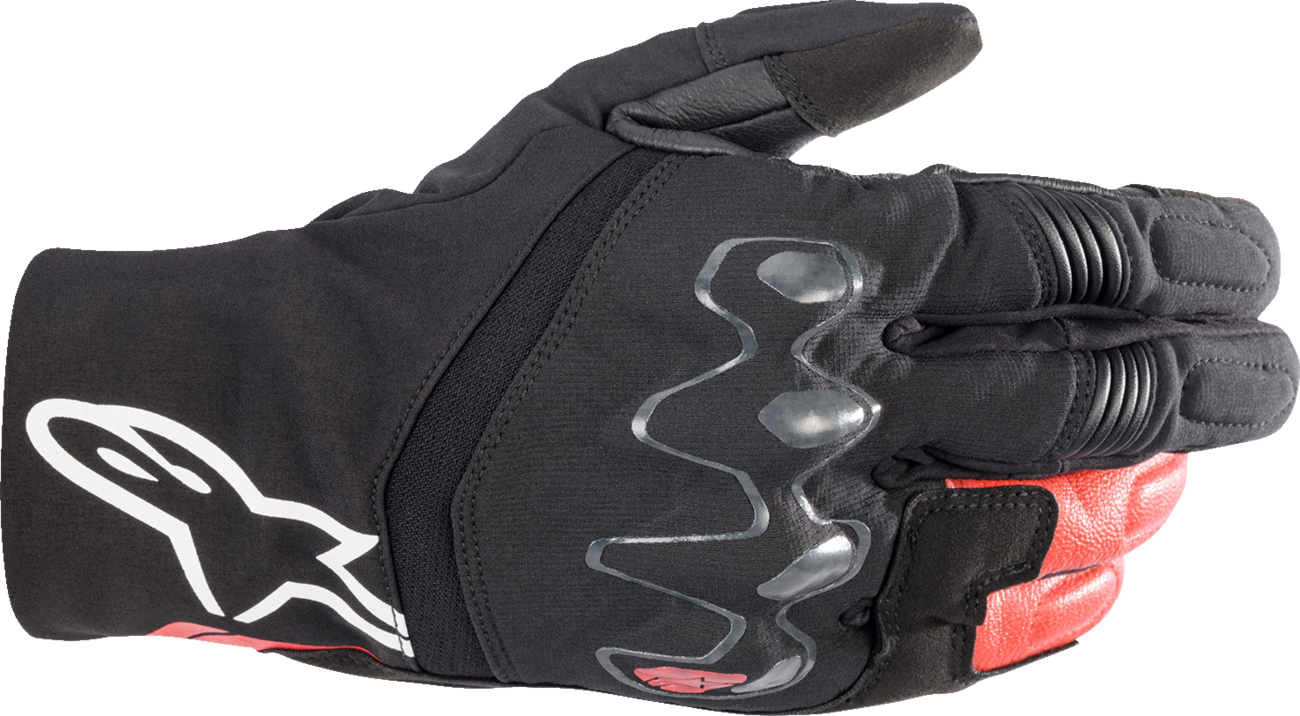 Alpinestars Hyde XT DrystarXF® motorcycle gloves in black and bright red, size medium, with protective features and breathable material.