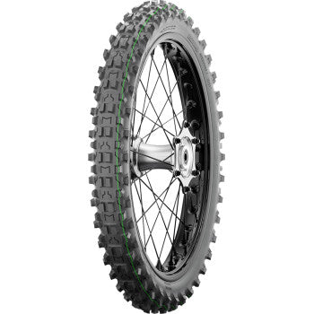 Michelin Enduro Medium 2 front motorcycle tire, 90/100-21 size, showing tread pattern and sidewall details.