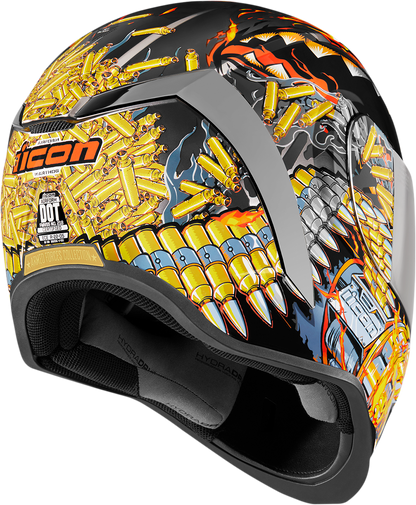 Icon Airform Warthog helmet in small size, sporty motorcycle helmet with distinctive design, featuring ventilation and padding for comfort.