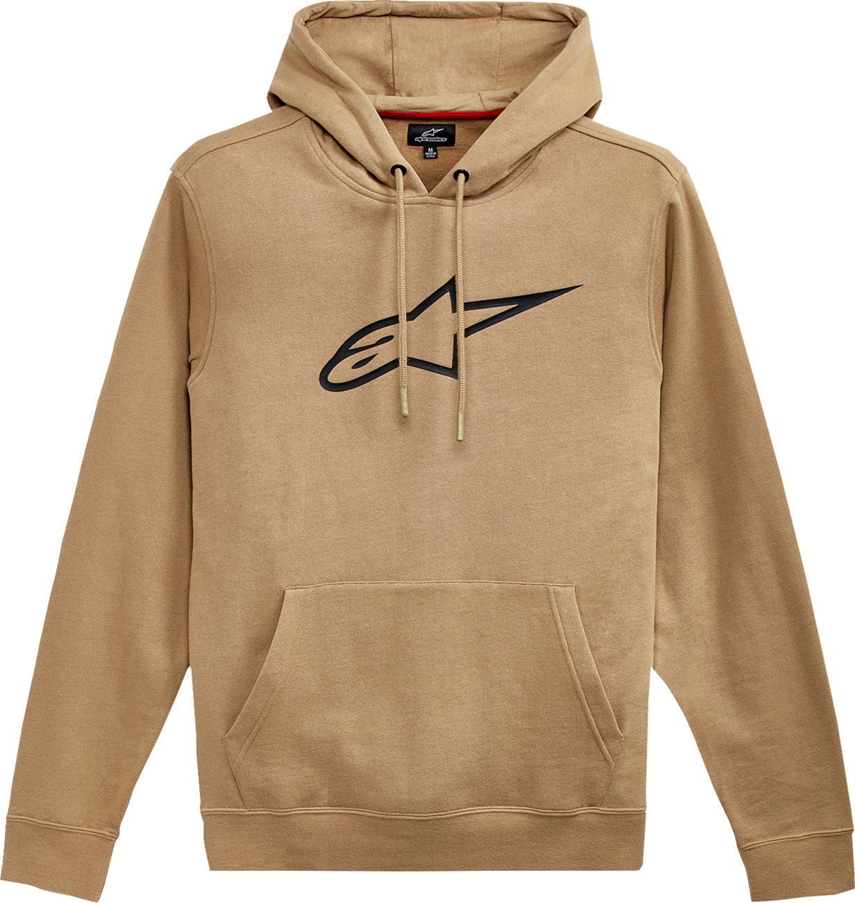 Alpinestars Ageless V2 Hoodie in Sand and Black, large size, featuring the Alpinestars logo on a stylish hoodie.