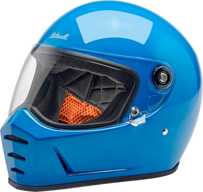 BILTWELL Lane Splitter helmet in Gloss Tahoe Blue, XL size, with sleek motorcycle helmet design and matte finish.