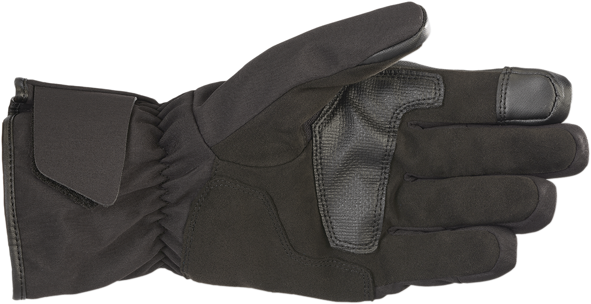 Alpinestars Tourer W-6 Drystar® motorcycle gloves in black, size 2XL, featuring protective knuckles and textured palm for grip.