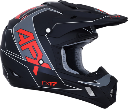 Bill's Exhausts AFX FX-17 helmet in matte black and red, medium size, featuring aerodynamic design and ventilation for motorcycle riding.