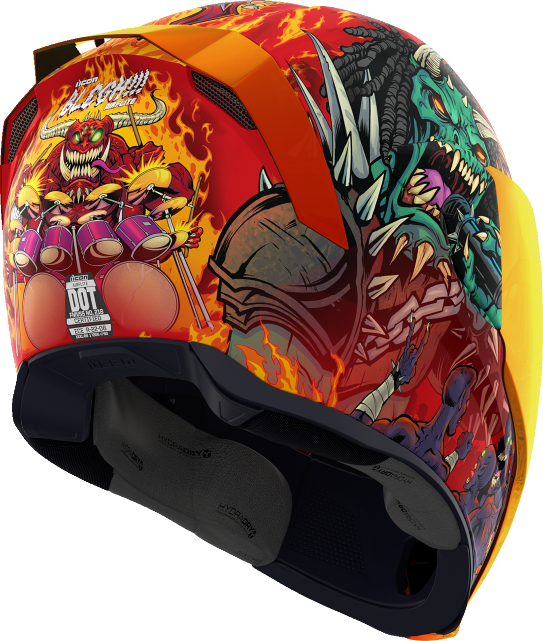 Red ICON Airflite™ MIPS helmet in medium size, featuring aerodynamic design and clear visor for motorcycle riding protection.