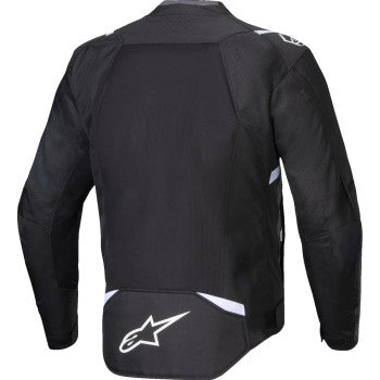 Alpinestars T-SPS Air v2 motorcycle jacket in black and white, medium size, featuring protective panels and breathable design.