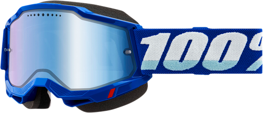 100% Accuri 2 Snow Goggles - Blue - Blue Mirror 50022-00002 - Howling Moto