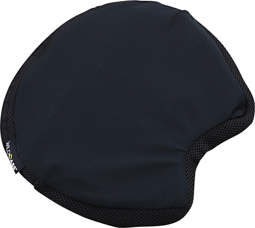 Bill's Exhausts Wild Ass Cushion Air Seat Lite saddle in black, designed for engine comfort and support.