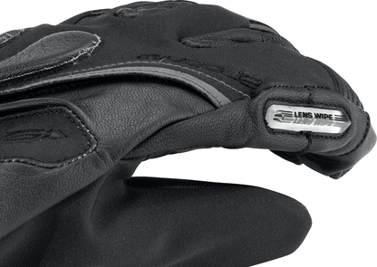 Black ARCTIVA Meridian Gloves in large size, showcasing durable outdoor gloves by Bill's Exhausts with textured grip details.