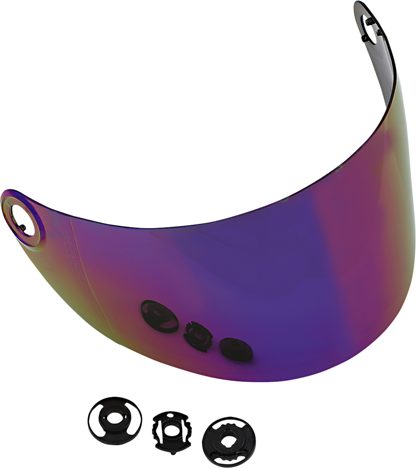 BILTWELL Gringo S Gen 2 helmet shield in flat rainbow mirror finish, designed for Bill's Exhausts motorcycle helmets.