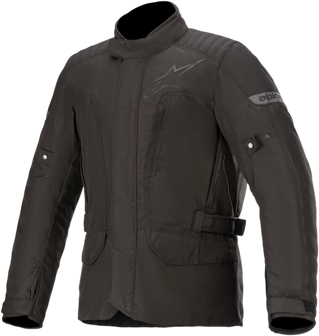 Alpinestars Gravity Drystar® motorcycle jacket in black, large size, featuring durable material and protective design.
