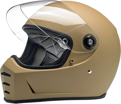 BILTWELL Lane Splitter motorcycle helmet in flat coyote tan, XS size, with matte finish and sleek design for street riding.