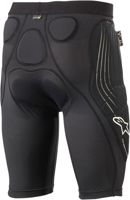 Black Alpinestars Paragon Lite Shorts in US 38, showing lightweight fabric and sporty design for motorcycle riding.