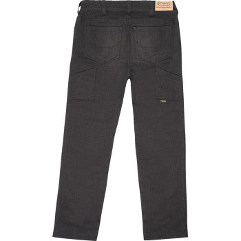 Black ICON Conductor Jeans by Bill's Exhausts in US size 34, featuring classic denim style and detailed stitching.