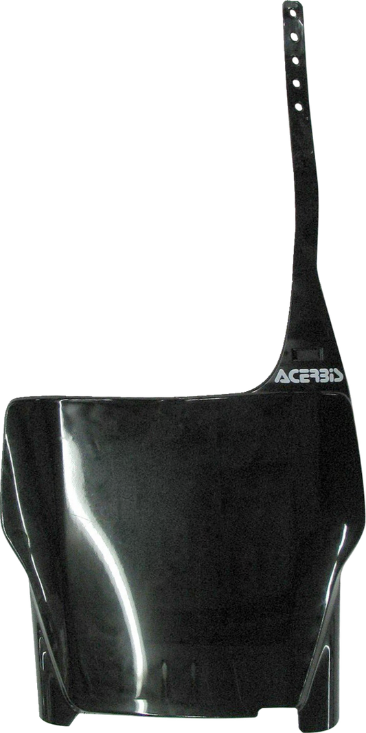 A black Acerbis front number plate for 2002-2003 CR125/250 motorcycles, featuring a sleek body design.