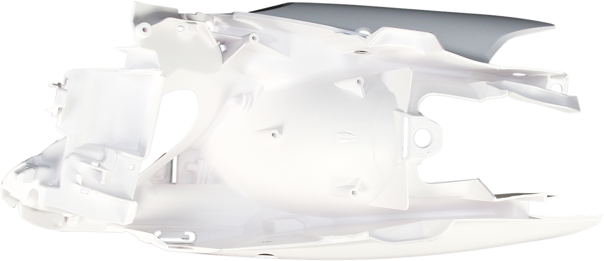 White Acerbis side panels for body of motorcycle, featuring sleek design and brand logo, compatible with specific models.