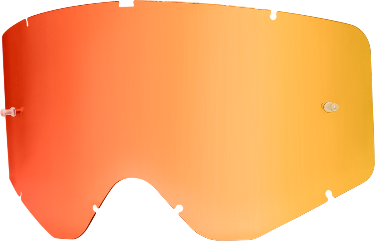 Bill's Exhausts ICON Airflite Lens in red for motorcycle goggles, featuring a clear protective surface with a sleek, curved design.
