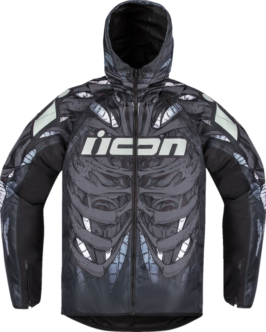 Bill's Exhausts ICON Airform Manik'r™ Black Jacket in 3XL, showcasing durable fabric and stylish design.