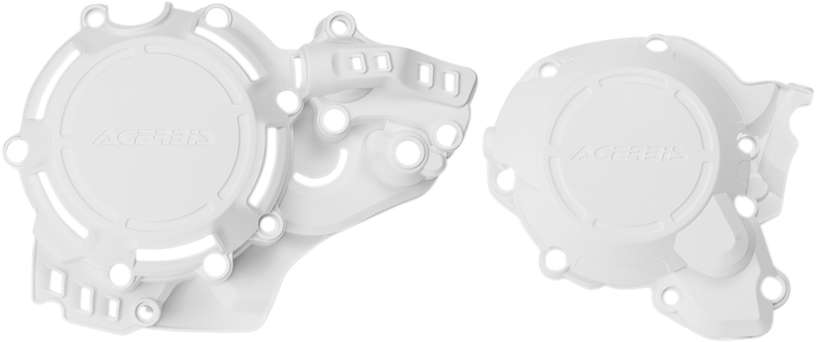 White ACERBIS X-Power Cover Kit for KTM and Husqvarna bikes, body protection part with sleek design.