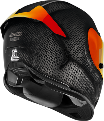 Icon Airframe Pro carbon helmet in red with small size, featuring a sleek aerodynamic design and vent openings.