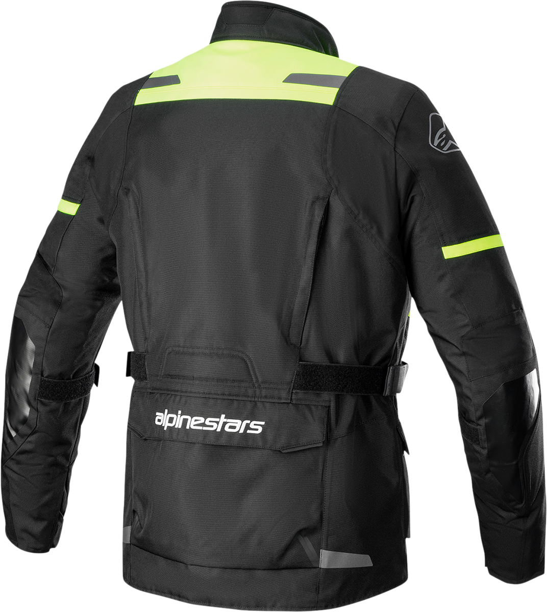 Alpinestars Andes v3 motorcycle jacket in black and yellow, 3XL, featuring protective padding and durable textile construction.