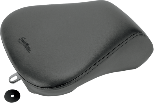 Bill's Exhausts SADDLEMEN Touring Pillion seat for FLSTN 2006-2017 motorcycle, shown on a Harley-Davidson touring bike.