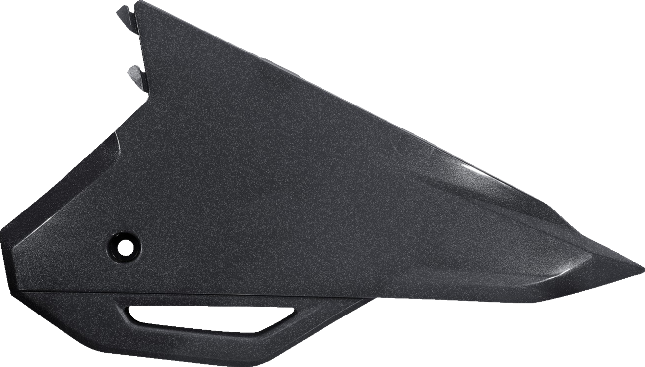 Black and metallic Acerbis side panels for motorcycle body, featuring a sleek design with visible mounting points and brand logo.