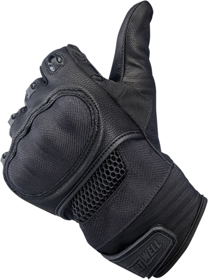 Black BILTWELL Bridgeport Gloves in 2XL size, made by Bill's Exhausts, featuring durable leather construction and secure wrist closure.