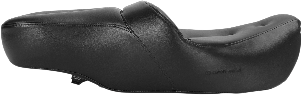 Bill's Exhausts SADDLEMEN Pillow Top Roadsofa heated motorcycle seat in black with plush padding and sleek design.