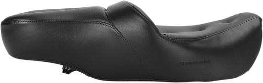 Bill's Exhausts SADDLEMEN Pillow Top Roadsofa heated motorcycle seat in black with plush padding and sleek design.