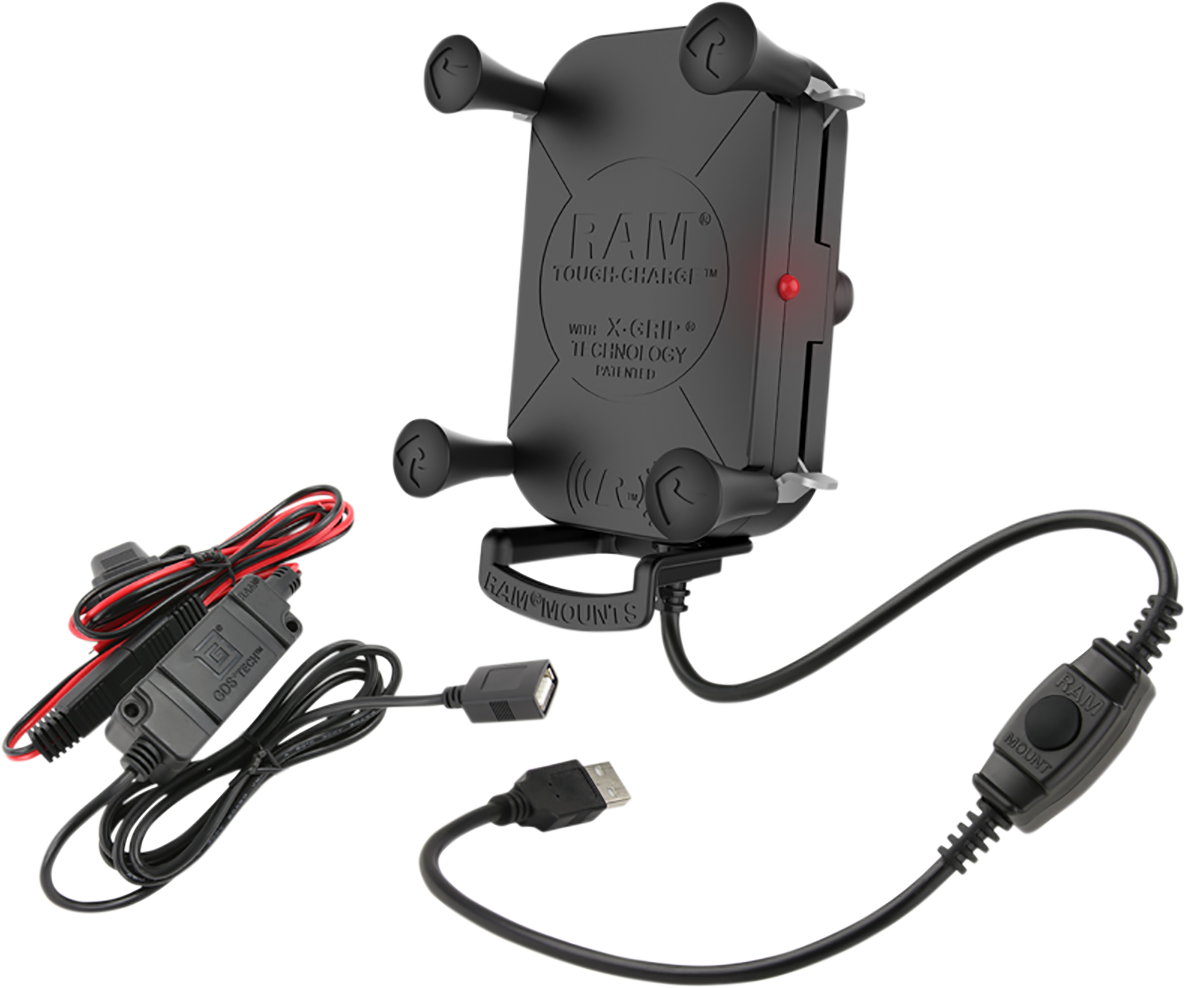 RAM MOUNTS Device Holder - Tough-Charge - Charging - Wireless - Waterproof - Hardwire Charger RAMHOLUN12WBV7M - Howling Moto