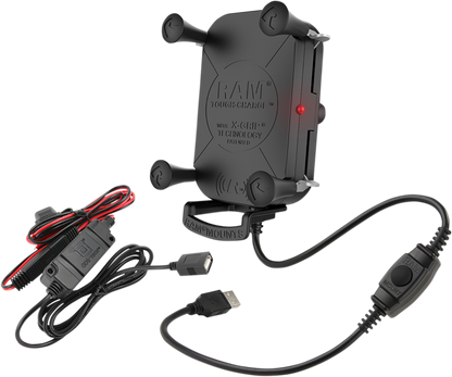 RAM MOUNTS Device Holder - Tough-Charge - Charging - Wireless - Waterproof - Hardwire Charger RAMHOLUN12WBV7M - Howling Moto