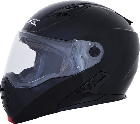 Gloss black AFX FX-111 motorcycle helmet in small size, featuring a sleek, aerodynamic design with clear visor